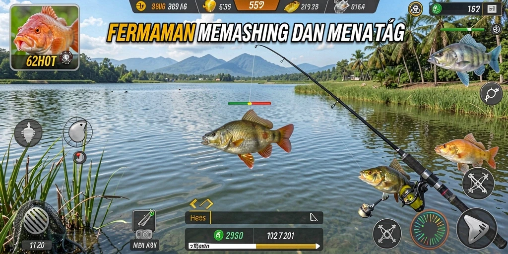 Tangkapan ikan besar dalam gameplay 62HOT yang menarik.