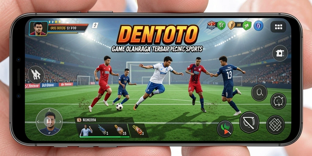 Screenshot DENTOTO menampilkan aksi mendebarkan dalam game olahraga.