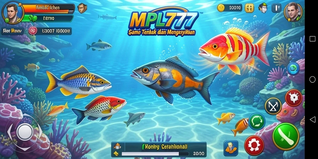 Tampilan gameplay seru dalam MPL777 saat menangkap ikan.