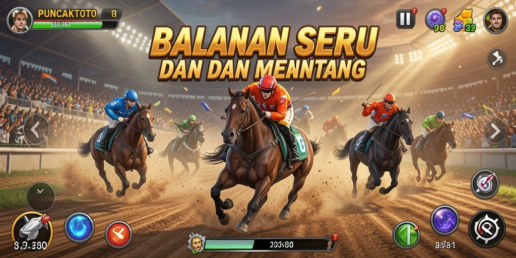 Tampak gameplay seru dalam balapan PUNCAKTOTO.
